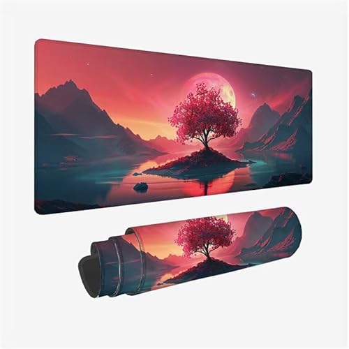 Schreibtischunterlage Baum Mauspad Mond Mousepad XXL 1600x800x3mm Mauspad Gaming mit Genähten Kanten, Nicht rutschender Desk Mat, wasserdichte Waschbar Mouse Pad für Laptop PC Zuhause Arbeiten Y2-648 Schreibtischunterlage Baum Mauspad Mond Mousepad XXL 1600x800x3mm Mauspad Gaming mit Genähten Kanten, Nicht rutschender Desk Mat, wasserdichte Waschbar Mouse Pad für Laptop PC Zuhause Arbeiten Y2-648 von Yingeen