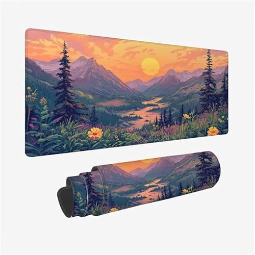 Schreibtischunterlage Fluss Mauspad Landschaft Mousepad XXL 1200x600x3mm Mauspad Gaming mit Genähten Kanten, Nicht rutschender Desk Mat, wasserdichte Waschbar Mouse Pad für Laptop Büro Zuhause Y2-837 Schreibtischunterlage Fluss Mauspad Landschaft Mousepad XXL 1200x600x3mm Mauspad Gaming mit Genähten Kanten, Nicht rutschender Desk Mat, wasserdichte Waschbar Mouse Pad für Laptop Büro Zuhause Y2-837 von Yingeen