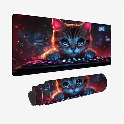 Schreibtischunterlage Katze Mauspad Tier Mousepad XXL 1600x800x3mm Mauspad Gaming mit Genähten Kanten, Nicht rutschender Desk Mat, Wasserdichte Waschbar Mouse Pad für Laptop PC Zuhause Arbeiten Y2-423 Schreibtischunterlage Katze Mauspad Tier Mousepad XXL 1600x800x3mm Mauspad Gaming mit Genähten Kanten, Nicht rutschender Desk Mat, Wasserdichte Waschbar Mouse Pad für Laptop PC Zuhause Arbeiten Y2-423 von Yingeen