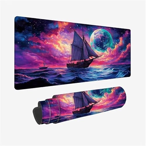 Schreibtischunterlage Lila Mauspad Segelboot Mousepad XXL 1600x800x3mm Mauspad Gaming mit Genähten Kanten, Nicht rutschender Desk Mat, Wasserdichte Waschbar Mouse Pad für Laptop PC Büro Zuhause Y2-813 Schreibtischunterlage Lila Mauspad Segelboot Mousepad XXL 1600x800x3mm Mauspad Gaming mit Genähten Kanten, Nicht rutschender Desk Mat, Wasserdichte Waschbar Mouse Pad für Laptop PC Büro Zuhause Y2-813 von Yingeen