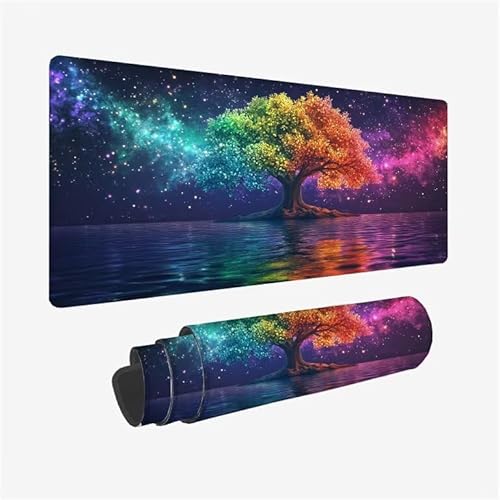Schreibtischunterlage Meer Mauspad Baum Mousepad XXL 800x400x3mm Mauspad Gaming mit Genähten Kanten, Nicht rutschender Desk Mat, wasserdichte Ultraglatte Waschbar Mouse Pad für Laptop Zuhause Y2-861 von Yingeen