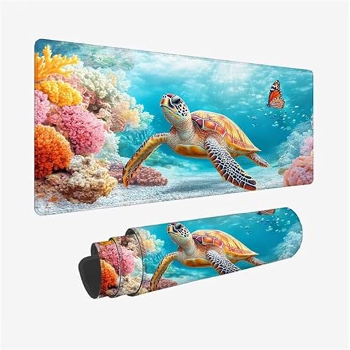 Schreibtischunterlage Meeresschildkröten Mauspad Niedlich Mousepad XXL 1600x800x3mm Mauspad Gaming mit Genähten Kanten, Nicht rutschender Desk Mat, wasserdichte Waschbar Mouse Pad für Zuhause Y2-912 Schreibtischunterlage Meeresschildkröten Mauspad Niedlich Mousepad XXL 1600x800x3mm Mauspad Gaming mit Genähten Kanten, Nicht rutschender Desk Mat, wasserdichte Waschbar Mouse Pad für Zuhause Y2-912 von Yingeen