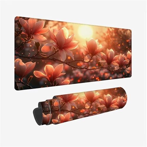 Schreibtischunterlage Orchidee Mauspad Anlage Mousepad XXL 1600x800x3mm Mauspad Gaming mit Genähten Kanten, Nicht rutschender Desk Mat, wasserdichte Waschbar Mouse Pad für Laptop Büro Zuhause Y2-384 von Yingeen
