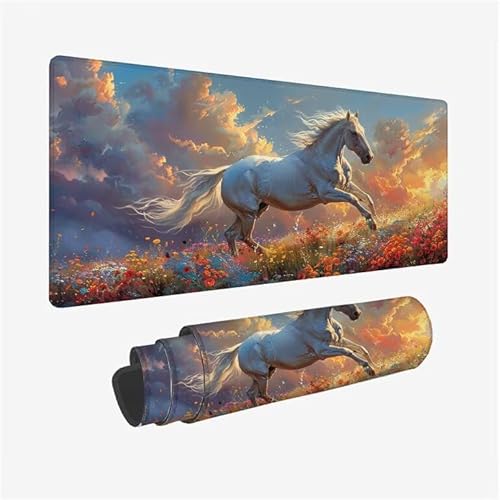 Schreibtischunterlage Pferd Mauspad Garten Mousepad XXL 1600x800x3mm Mauspad Gaming mit Genähten Kanten, Nicht rutschender Desk Mat, wasserdichte Waschbar Mouse Pad für Laptop PC Büro Zuhause Y2-945 Schreibtischunterlage Pferd Mauspad Garten Mousepad XXL 1600x800x3mm Mauspad Gaming mit Genähten Kanten, Nicht rutschender Desk Mat, wasserdichte Waschbar Mouse Pad für Laptop PC Büro Zuhause Y2-945 von Yingeen
