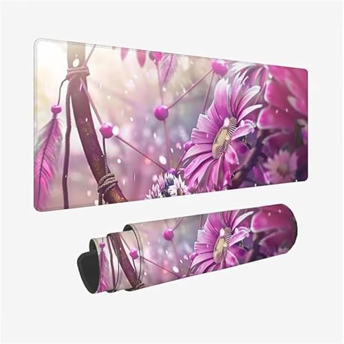 Schreibtischunterlage Rosa Mauspad Blumen Mousepad XXL 900x400x3mm Mauspad Gaming mit Genähten Kanten, Nicht rutschender Desk Mat, Wasserdichte Waschbar Mouse Pad für Laptop PC Zuhause Arbeiten Y2-627 Schreibtischunterlage Rosa Mauspad Blumen Mousepad XXL 900x400x3mm Mauspad Gaming mit Genähten Kanten, Nicht rutschender Desk Mat, Wasserdichte Waschbar Mouse Pad für Laptop PC Zuhause Arbeiten Y2-627 von Yingeen
