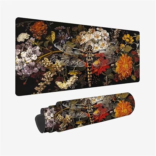 Schreibtischunterlage Schwarz Mauspad Blume Mousepad XXL 1600x800x3mm Mauspad Gaming mit Genähten Kanten, Nicht rutschender Desk Mat, wasserdichte Waschbar Mouse Pad für Laptop PC Büro Zuhause Y2-615 Schreibtischunterlage Schwarz Mauspad Blume Mousepad XXL 1600x800x3mm Mauspad Gaming mit Genähten Kanten, Nicht rutschender Desk Mat, wasserdichte Waschbar Mouse Pad für Laptop PC Büro Zuhause Y2-615 von Yingeen