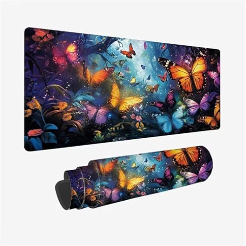 Schreibtischunterlage Schwarz Mauspad Schmetterling Mousepad XXL 1600x800x3mm Mauspad Gaming mit Genähten Kanten, Nicht rutschender Desk Mat, wasserdichte Waschbar Mouse Pad für Laptop Zuhause Y2-843 Schreibtischunterlage Schwarz Mauspad Schmetterling Mousepad XXL 1600x800x3mm Mauspad Gaming mit Genähten Kanten, Nicht rutschender Desk Mat, wasserdichte Waschbar Mouse Pad für Laptop Zuhause Y2-843 von Yingeen
