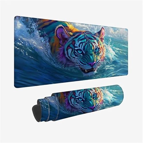 Schreibtischunterlage Tiger Mauspad Tier Mousepad XXL 800x400x3mm Mauspad Gaming mit Genähten Kanten, Nicht rutschender Desk Mat, wasserdichte Waschbar Mouse Pad für Laptop PC Zuhause Arbeiten Y2-828 Schreibtischunterlage Tiger Mauspad Tier Mousepad XXL 800x400x3mm Mauspad Gaming mit Genähten Kanten, Nicht rutschender Desk Mat, wasserdichte Waschbar Mouse Pad für Laptop PC Zuhause Arbeiten Y2-828 von Yingeen