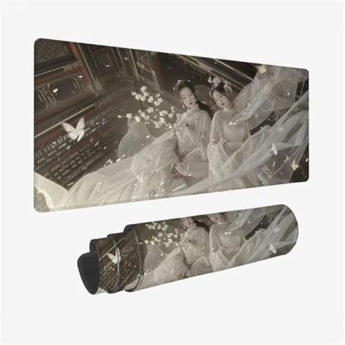 Schreibtischunterlage Weiß Mauspad Frau Mousepad XXL 900x400x3mm Mauspad Gaming mit Genähten Kanten, Nicht rutschender Desk Mat, wasserdichte Ultraglatte Waschbar Mouse Pad für Laptop Zuhause Y2-678 Schreibtischunterlage Weiß Mauspad Frau Mousepad XXL 900x400x3mm Mauspad Gaming mit Genähten Kanten, Nicht rutschender Desk Mat, wasserdichte Ultraglatte Waschbar Mouse Pad für Laptop Zuhause Y2-678 von Yingeen