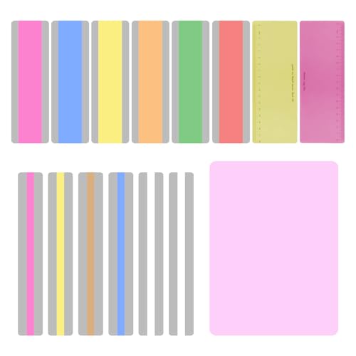 Lesehilfe-Streifen,Yingtop 15PCS Legasthenie Farbige Overlays,Geführte Lesestreifen Farbige Overlays Bunte Lesezeichen Textmarkerstreifen, Markierungsstreifen Lese Lineale Lesehilfe für Kinder von Yingtop