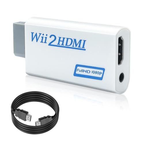 Yingtop WII zu HDMI Konverter 4K HD 1080P - Hochauflösender Video Audio Adapter für N-intendo WII Konsole mit 3,5mm Audioausgang, Plug & Play, Kompatibel mit Fernseher, Monitor & Projektor von Yingtop