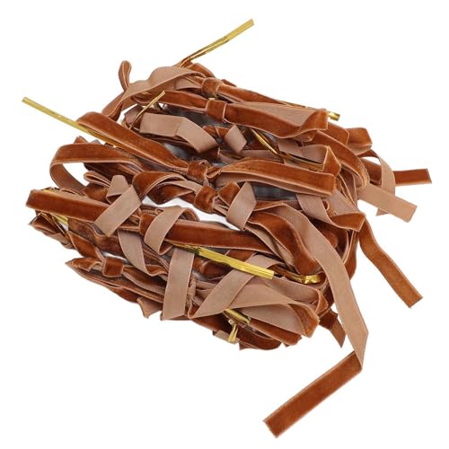 24pcs Ribbon Bowknot Girlandkranz Dekoration, Weiche Textur, Vielseitige Geschenktasche Blumenhandtasche mit Romantischer Kulisse für Festliche Feierlichkeiten (dunkler Kaffee) von Yinhing