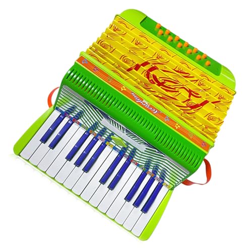 Akkordeon, Acordeon mit Buckle Mini 24 Key 12 Bass Akkordeon Akordion für Anfänger Weihnachtsgeschenk (GREEN) von Yinhing