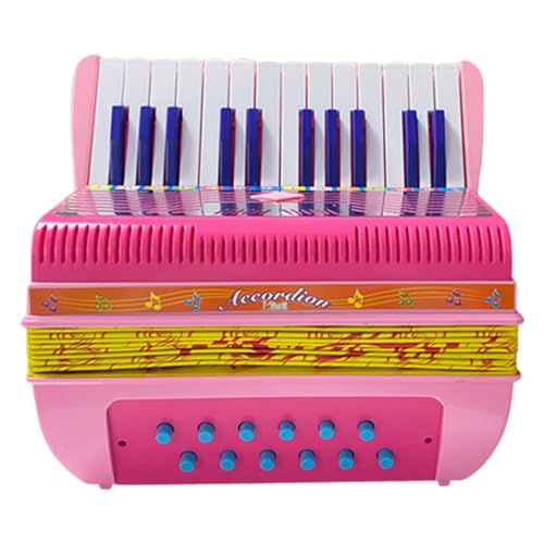 Akkordeon, Acordeon mit Buckle Mini 24 Key 12 Bass Akkordeon Akordion für Anfänger Weihnachtsgeschenk (PINK) von Yinhing