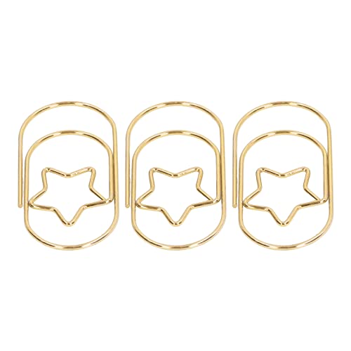 Dekorative Papierclips Multi Zweck Süße Papierclips 40pcs Fancy Paperclips Sternstil Rostfeste Beschichtungspapierpapierpapier Clips Verschiedene Größen für das Büro für Heimschule (Rot) (GOLD) von Yinhing