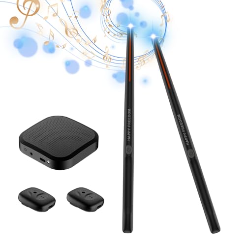 Tragbares Intelligentes Elektronisches Schlagzeug-Set, Somatosensorisches Lufttrommel-Set mit 2 Pedalen und Lufttrommelstöcken für Schlagzeuger, Studenten und Anfänger (BLACK) von Yinhing