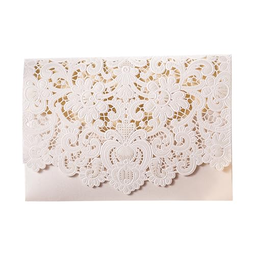Yinhing Leere Karten, Leere Weiße Karten und Umschläge Hochzeit Brautdusche Engagement Grußkarte Jubiläum Valentine Geburtstagsgeschenk Hohlaushochzeit Einladungskarten Leer (25PCS) von Yinhing