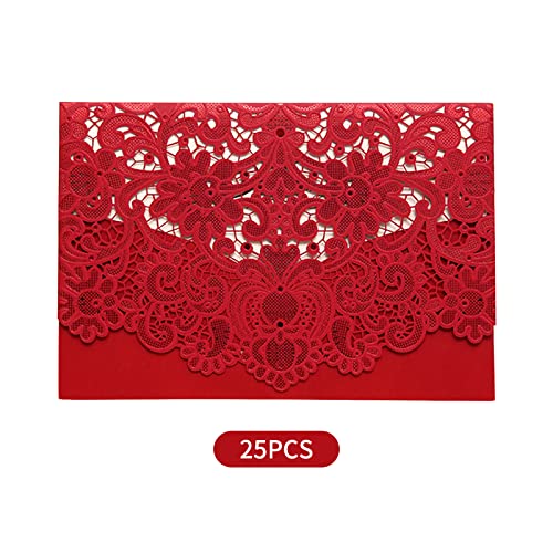 Yinhing Leere Karten, Leere Weiße Karten und Umschläge Hochzeit Brautdusche Engagement Grußkarte Jubiläum Valentine Geburtstagsgeschenk Hohlaushochzeit Einladungskarten Leer (25PCS) von Yinhing