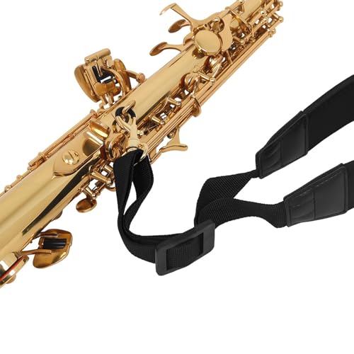 Yinhing Saxophonhalsriemen, Klarinett -Nackengurt mit Metallhaken Verstellbares Saxophonhalsgurt Nylon Saxophon Saxenhalsgurte für Tenor Sopran -Altaxophone Klarinette (BLACK) von Yinhing
