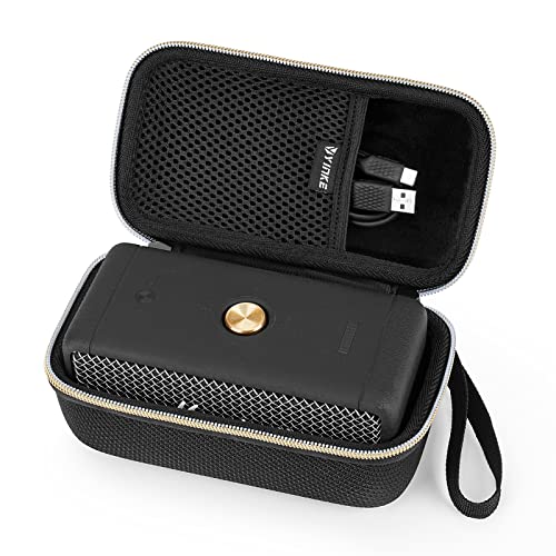 YINKE Schutzhülle für Marshall Emberton Bluetooth-Lautsprecher, harter Organizer, tragbar, Reiseabdeckung, Aufbewahrungstasche (schwarz-gold) von Yinke