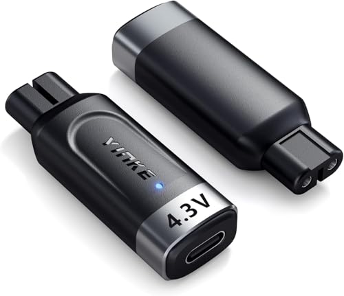 Yinke 4.3V Typ-C Rasierer Ladegerät Adapter Ladekonverter für Philips Norelco Oneblade QP2520 QP2515 QP2620 mit Ladeanzeige, A00390 USB-C Elektrorasierer Ersatzadapter (ohne Kabel) von Yinke