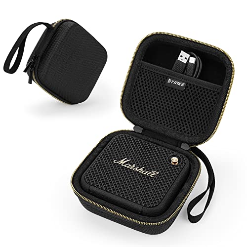 Yinke Harte Tasche Hülle für Marshall Willen Bluetooth-Lautsprecher, Hart-Organizer, tragbare Tragetasche, Aufbewahrungstasche (Goldener Reißverschluss) von Yinke