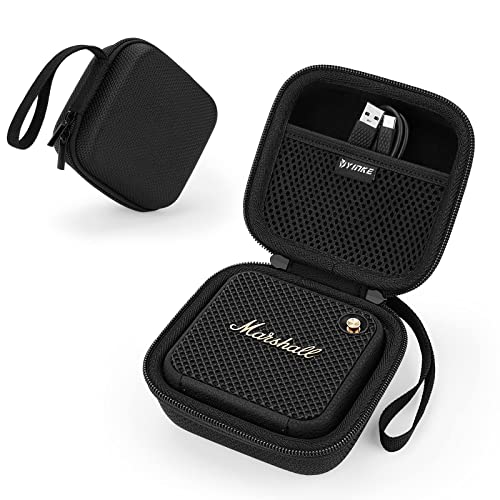 Yinke Harte Tasche Hülle für Marshall Willen Bluetooth-Lautsprecher, Hart-Organizer, tragbare Tragetasche, Aufbewahrungstasche (Schwarzer Reißverschluss) von Yinke