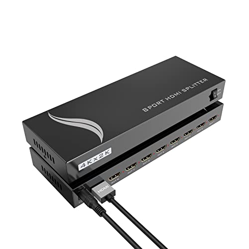 4K HDMI Splitter 1 in 8 Out+4K HDMI Kabel, Yinker HDMI Verteiler 1x8 4K@30Hz Nur Duplizieren Splitter 8 Port für Xbox360 PS4 PS3 Roku von Yinker