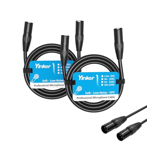 Yinker 2 Stücke XLR Kabel 1.5m Male zu Male, 3 Polig XLR Mikrofonkabel Male zu Male 2 Stücke Mikrofonkabel XLR Stecker Male zu Male für Audio-und Sound-Equipments 1.5m Yinker 2 Stücke XLR Kabel 1.5m Male zu Male, 3 Polig XLR Mikrofonkabel Male zu Male 2 Stücke Mikrofonkabel XLR Stecker Male zu Male für Audio-und Sound-Equipments 1.5m von Yinker
