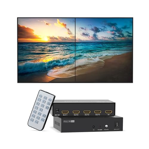 Yinker 4K30Hz HDMI Videowand Controller 2x2 HDMI Video Wall Processor für 4 TV Splicing Display Unterstützt 1x1, 1x2, 1x3, 1x4, 2x1, 2x2, 3x1, 4x1-1 HDMI Input & 4 HDMI Output Yinker 4K30Hz HDMI Videowand Controller 2x2 HDMI Video Wall Processor für 4 TV Splicing Display Unterstützt 1x1, 1x2, 1x3, 1x4, 2x1, 2x2, 3x1, 4x1-1 HDMI Input & 4 HDMI Output von Yinker