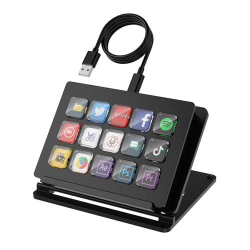 Yinker Streaming Deck-Controller 15 Makrotasten All-In-One-Tastatur Studio-Controller Live-Produktion für Mac und PC, Content Creators, Streaming, Gaming mit 15 LCD-Tasten Drehreglern Yinker Streaming Deck-Controller 15 Makrotasten All-In-One-Tastatur Studio-Controller Live-Produktion für Mac und PC, Content Creators, Streaming, Gaming mit 15 LCD-Tasten Drehreglern von Yinker