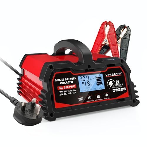 Autobatterie Ladegerät 30A 12V/24V 15A Autobatterie Ladegerät Vollautomatisches Intelligentes Erhaltungsladegerät mit LCD-Display Ladegerät für Auto Motorrad Batterien und 12V LiFePO4 Batterie Autobatterie Ladegerät 30A 12V/24V 15A Autobatterie Ladegerät Vollautomatisches Intelligentes Erhaltungsladegerät mit LCD-Display Ladegerät für Auto Motorrad Batterien und 12V LiFePO4 Batterie von Yinleader