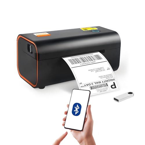 Yinleader Thermodrucker DHL Etikettendrucker – Etikett Ausrüstung 4 * 6 Bluetooth Etikettendrucker – Mobiltelefon Druck, Thermo Etikettendrucker, kompatibel mit Barcode, Amazon, DHL, FedEx, UPS von Yinleader
