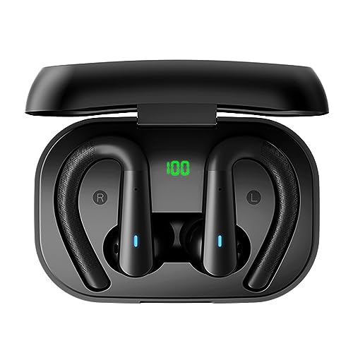 Yinuoday True Wireless Bluetooth 5. 3 Ohrhörer 48H Spielzeit Ohrbügel Kopfhörer mit Mikrofon TWS Ear- Buds In-Ear-Kopfhörer mit Ladehülle für Fitnessstudio Sport Arbeit von Yinuoday