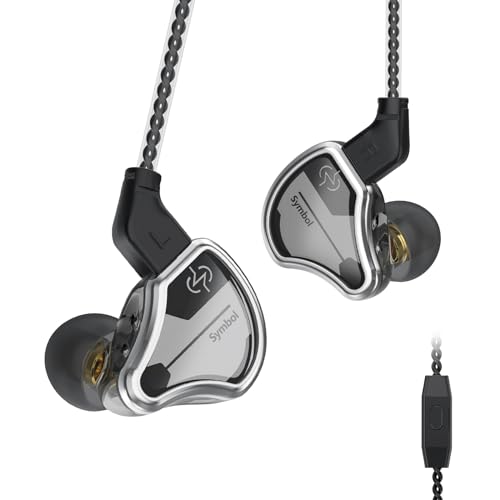 CCZ BC02 HiFi-In-Ear-Kopfhörer, Primium CNT Dynamic Driver IEM In-Ear-Monitor, Tiefe Bässe, kristallklare Höhen, leichtes, ergonomisches Design mit OFC-Kabel für Sänger Musiker(Schwarz, mit Mikrofon) von Yinyoo
