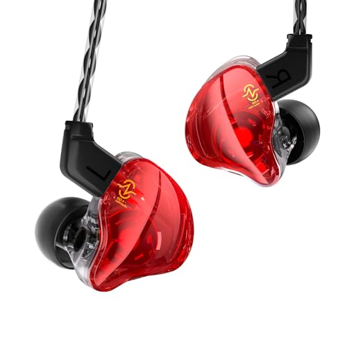 CCZ Coffee Bean In-Ear-Kopfhörer, HIFI 1DD Treiber in Ear Monitore, kabelgebundene Ohrhörer mit Bass, klarer Klang, bequeme Ohrflossen, iem Kopfhörer für Sänger, Musiker, Schlagzeuger (rot, ohne CCZ Coffee Bean In-Ear-Kopfhörer, HIFI 1DD Treiber in Ear Monitore, kabelgebundene Ohrhörer mit Bass, klarer Klang, bequeme Ohrflossen, iem Kopfhörer für Sänger, Musiker, Schlagzeuger (rot, ohne von Yinyoo