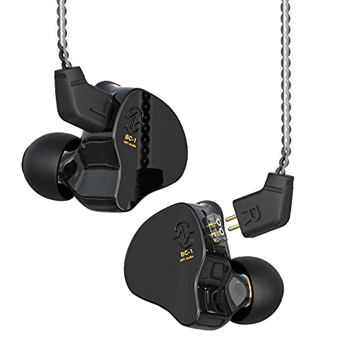 CCZ Melody In Ear Hifi-Kopfhörer 1DD 1BA Hybrid Noise Isolating In Ear Kabelgebundene Ohrhörer,Leicht,Tiefer Bass,Patentiertes Ohrstöpsel-Design mit 2-Pin-Kabel Headset (kein Mikrofon, Schwarz) von Yinyoo