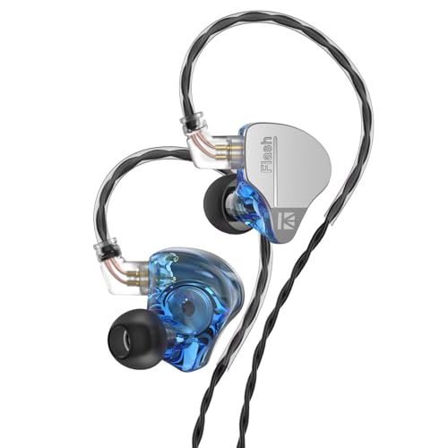 KBEAR Flash-Ohrhörer, kabelgebunden, 3,5-mm-Stecker-In-Ear-Kopfhörer, Gaming-Ohrhörer, 1DD 1BA Hybrid-In-Ear-Monitore, iem-Kopfhörer mit verwicklungsfreiem Kabel für Laptop, PC, Computer (ohne von Yinyoo
