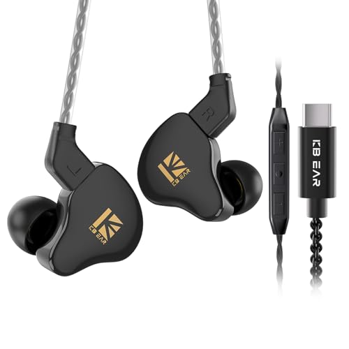 KBEAR KS1 USB-C-Kopfhörer, kabelgebunden, kristallklarer Sound, Kopfhörer für iPhone 15 Pro Max Plus, Samsung Galaxy S23, S22, S21, S20 Ultra, hochauflösende Kopfhörer für Sänger und Musiker von Yinyoo