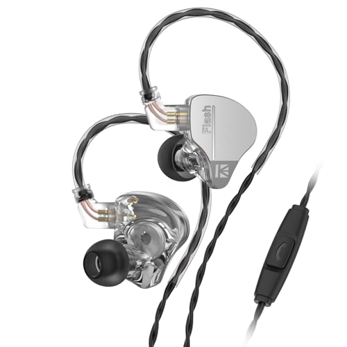 YINYOO KBEAR Flash-Ohrhörer, kabelgebunden, 3,5-mm-Stecker-In-Ear-Kopfhörer, Gaming-Ohrhörer, 1DD 1BA Hybrid-In-Ear-Monitore, IEM-Kopfhörer mit verwicklungsfreiem Kabel für Laptop, PC, Computer (mit von Yinyoo
