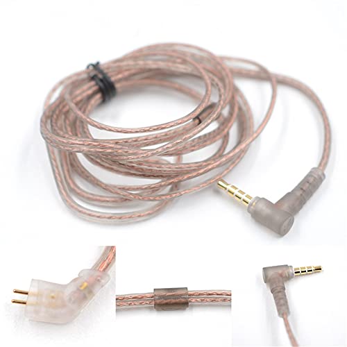 YINYOO KZ Original-Ersatzkabel, abnehmbares Ohrhörerkabel für BPIN zst/zsr/ed12/es3/es4/zs10/as06/as10/ba10/zstx/edx (Bpins ohne Mikrofon, schwarz) von Yinyoo