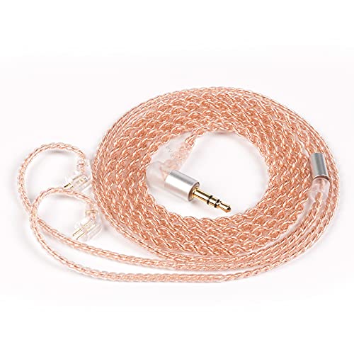 Yinyoo 2-poliges TFZ Kopfhörer-Upgrade-Kabel, 0,1 Zoll (3,5 mm) Stecker, KBEAR KBX4860 reines Kupfer, 4-adrig, Kopfhörer-Ersatzkabel, KS1/KS2/LARK/Rotkehlchen/Kaffeebohne, etc. (TFZ/3,5 mm Stecker) von Yinyoo