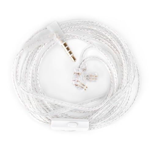 Yinyoo 200cm OFC versilbertes verbessertes Kabel 0,75 mm Noise Cancelling Verlängerungskopfhörerkabel für KZ EDX PRO/ZSN PRO X/ ZS12 PRO X/ ZS10 PRO X/ ZS10 PRO mit Mikrofon von Yinyoo