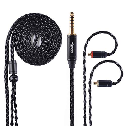 Yinyoo 8core MMCX Kabel Versilbert Upgrade Kopfhörerkabel 4.4mm Plug für Tin Audio T2 T3 T2Pro Shure SE315 SE535 SE846 P1 Kopfhörer von Yinyoo