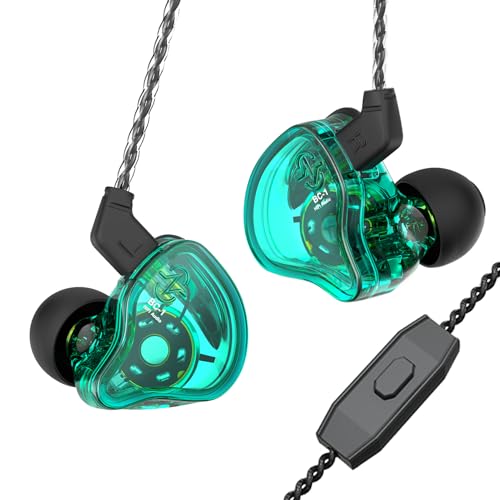Yinyoo CCZ Melody In-Ear-Kopfhörer, 10 mm, Dual-Magnetkreis, IEM-Kopfhörer, Ohrflossen-Design, HiFi-Kopfhörer mit tiefem Bass-Kopfhörer mit abnehmbarem 2-poligem Kabel für Audiophile (mit Mikrofon) von Yinyoo