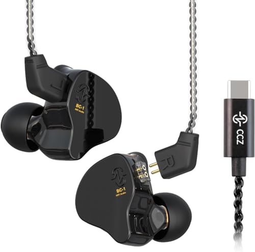 Yinyoo CCZ Melody Typ C Wired Earbuds Kopfhörer, 1DD + 1BA HiFi Ohrhörer, Deep Bass In-Ear Monitor Kopfhörer Kompatibel für Samsung S23/22/21/20/FE, iPad Pro 2022/2021 (Dunkelschwarz, Typ C kein Yinyoo CCZ Melody Typ C Wired Earbuds Kopfhörer, 1DD + 1BA HiFi Ohrhörer, Deep Bass In-Ear Monitor Kopfhörer Kompatibel für Samsung S23/22/21/20/FE, iPad Pro 2022/2021 (Dunkelschwarz, Typ C kein von Yinyoo
