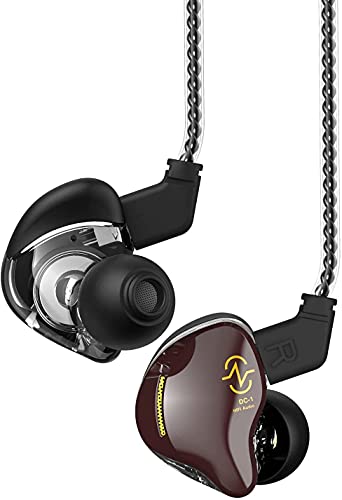 Yinyoo In Ear Monitor Kopfhörer CCZ Coffee Bean Over Ear Ohrhörer Kabelgebundener Kopfhörer mit 1DD Dynamic Driver HiFi Bass Sound für Musiker Bühne, Schlagzeuger, Workout Gym von Yinyoo