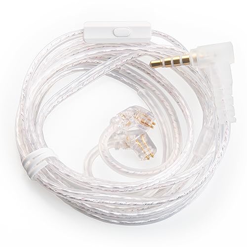 Yinyoo KBEAR Hochreines versilbertes Upgrade-Kabel, kabelgebundener Kopfhörer abnehmbares Ersatzdrahtkabel für KZ ZSN PRO X/ZDN PRO/ ZS10 PRO/ ZS10 PRO X(Cpins mit Mikrofon, Silber) von Yinyoo