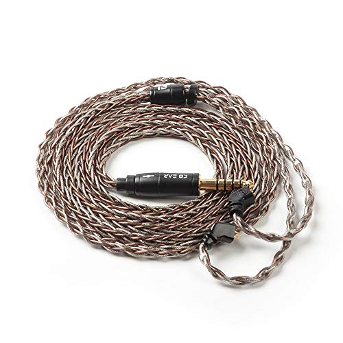 Yinyoo KBEAR KBX4905 Kopfhörer-Kabel, 0,78 mm, 2-polig, 2,5 mm, gemischtes monokristallines Kupfer und Silberfoliengewinde, 8-adriges Upgrade-Kabel, NRA/C12/ARIA/KATO (2-polig), 2,5 mm Stecker von Yinyoo