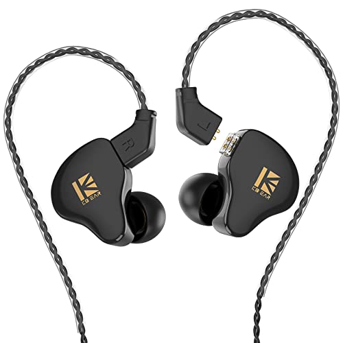 Yinyoo KBEAR KS1 In-Ear-Kopfhörer, Kabelgebunden, In-Ear-Monitore, Doppelte Magnetische Schaltung Dynamisch, Satter Bass, HiFi-Ohrhörer Geräuschunterdrückung, Abnehmbares Kabel (Schwarz, No mic) von Yinyoo